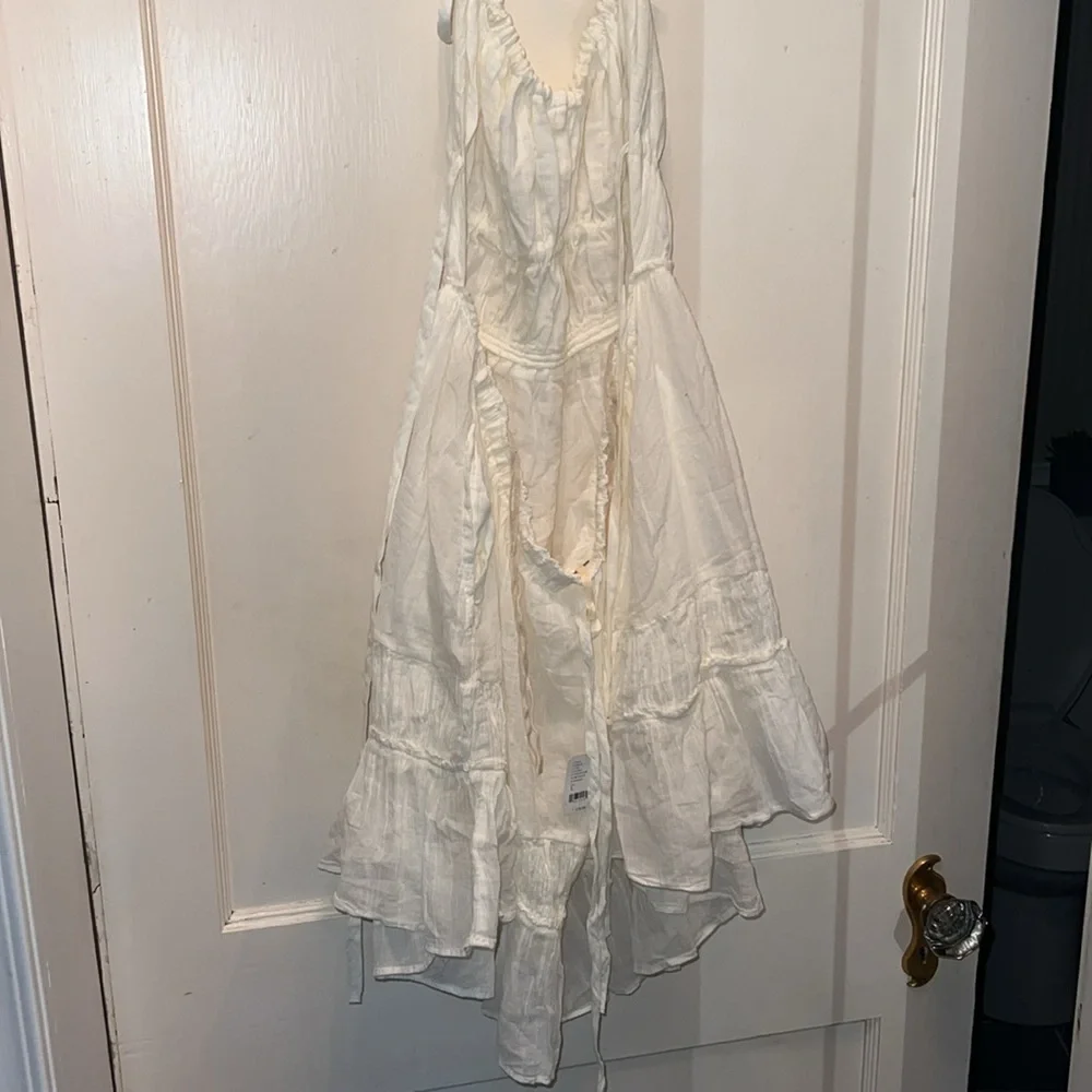 NWT Free People ivory sleeveless backless sundress midi boho Dress large - Picture 5 of 7